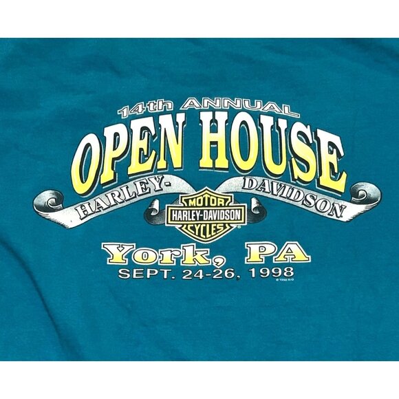 Harley Davidson 1998 25th Anniversary York Assembly Plant Vintage T Shirt Large - Picture 7 of 8